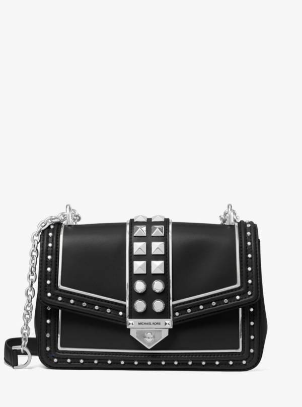 Damske Taška Cez Rameno Michael Kors SoHo Large Studded Leather Čierne - Kabelky Michael Kors Levně | EUYFA-1069